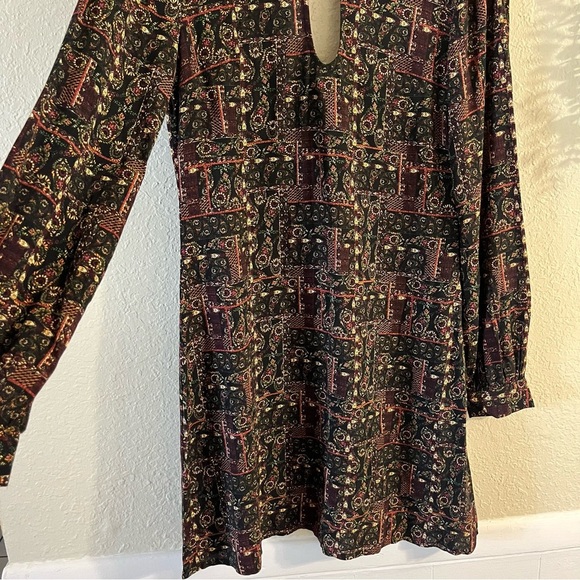 Earthbound Trading Company Boho Paisley Black Dress Size Medium - Picture 5 of 10